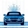 Car washing icon representing car wash solutions